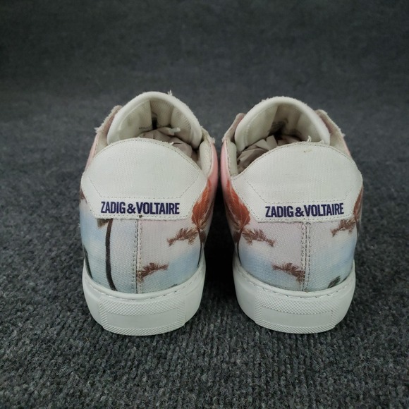 Zadig & Voltaire Art Is‎ Truth Shoes Womens Size 8.5 EU 39 Palm Print Sneakers - Picture 5 of 15